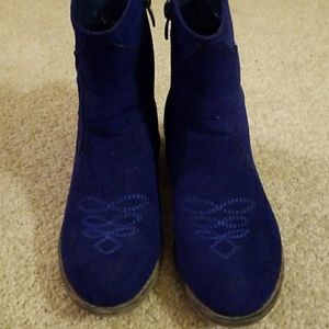Blue suede boots